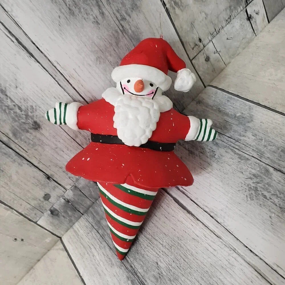 Department 56 Snowman Christmas Ornaments Santa, Mistletoe and Downhill Skier